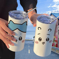 4301吉伊卡哇chiikawa小八咖啡網紅高顏值不銹鋼保溫杯辦公室吸管水杯【宜家良品百貨】
