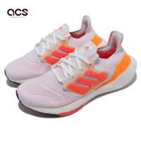 Adidas 慢跑鞋 Ultraboost 22 白 螢光橘 女鞋 襪套式 馬牌大底 跑鞋 GX5595