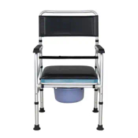 Bedside Commode Chair Shower Chair for Senior Adults Handicap Elderly Adjustable Height Folding Medical Toilet Chair Stool