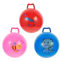 3 Pcs Bouncy Ballss Children Games Inflatable Brincolin Trampoline for Kids with Handle Educational Toy