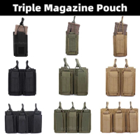 Military Tactical Triple Molle Magazine Pouch System Universal Mag Holder for M4 M14 M16 AK AR Glock 1911 9mm Cartridge Pouch