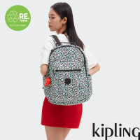 Kipling 黑綠抽象印花機能手提後背包-SEOUL
