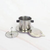 Stainless Steel Double Mesh Vietnamese Coffee Pot Drip Drip Hand Coffee Filter Paper Filter Cup Brewing Pot Set