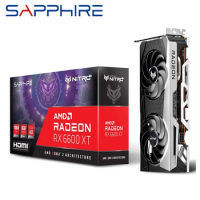 New Sapphire RX 6600 XT 6600XT 8GB Nitro + Video Card GPU AMD Radeon RX6600XT RX6600 Graphics Cards Desktop PC Computer Mining