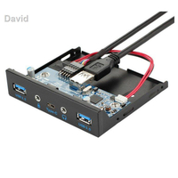(現貨)☍✓USB3.1 Type-C正反插音頻前置面板臺式電腦3.5寸多功能軟驅面板