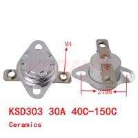 5pcs/lot KSD301/KSD303 135C 135 Degree Celsius 30A250V N.C. Normal Closed Ceramics Switch Thermostat Temperature control switch
