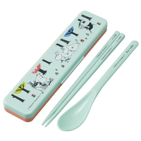 嚕嚕咪 餐具組 附 筷子 湯匙 收納盒 薄荷綠 小不點 MOOMIN 姆明 日本製 正版 授權 J00030164