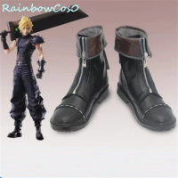 Cloud Strife Final Fantasy VII Final Fantasy7 Cosplay Shoes Boots RainbowCos0 Christmas Game Anime Halloween W3777