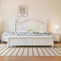 American Wood Double Bed King Size Loft Princess Bed Comferter Modern Cama Matrimonial Bedroom Set Furniture
