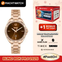 Jam Tangan Wanita Hugo Boss Felina 1502621 Ladies Brown Sunray Dial Rose Gold Stainless Steel Strap