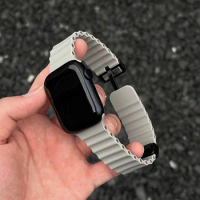 Ocean Bands for Apple Watch Ultra Band 49mm 45mm 44mm 40mm 41mm 38mm Magnetic Strap Silicone Bracelet iWatch Series 9 8 7 6 5 SE
