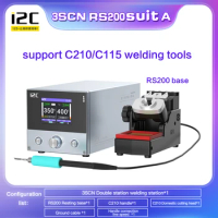i2C 3SCN 120W Precision Welding Dual Channel Soldering Station with 1PC RS200 Dormant Base For Phone SMD PCB IC and More Repair