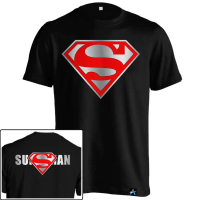 เสื้อยืด Superman สีแดงและสีเงิน HER-211 ซูเปอร์ฮีโร่ แขนสั้น สีแดง