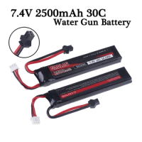 7.4V 2500mAh Water Gun Lipo Battery with SM Plug For 2s 7.4V Battery for Mini Airsoft BB Air Pistol Electric Toys Guns Parts