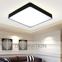 北歐LED黑白平板吸頂燈長方形正方形客廳燈創意臥室書房燈飾