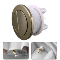 1pcs Toilet Push Button Dual Flush Air Type Pneumatic Tank Switch Brushed Brass Gold Twin Hose Water Press Flush Button Parts