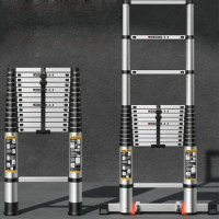 3.1m 3.6 Meters Industrial Straight Ladder Foldable Telescopic Stable Non-Slip Aluminum Ladder Household Step Ladder8 /9 Steps