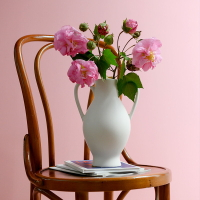 現代簡約寶藍陶土雙耳花瓶家居客廳餐桌樣板間軟裝飾擺件水培花器