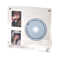 【桌面整理】可立式壓克力小卡 x CD全透明展示架(專輯 DVD 唱片 相框 偶像 追星 生日禮物 卡磚 擺件 相片)