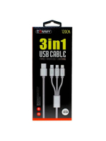 สายชาร์จ 3IN1 (สีเงิน) รุ่น DC 3IN1 NYLON S
