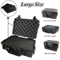 Waterproof ABS Hard Case Impact Resistant Shockproof Sealed Tool Box with Foam Airtight Suitcase Dry Boxes for Camera Kayaking