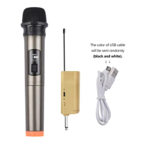 Handheld Wireless Microphone VHF Dynamic Mic with Portable Mini Receiver 6.35mm Plug Compatible with Speaker Karaoke System Home