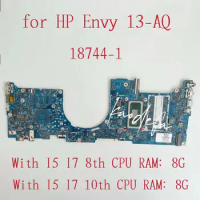 For HP ENVY 13-AQ Laptop Motherboard CPU:I5-8265U I5-10210U I7-8565U I7-10510U RAM:8G 18744-1 Mainboard 100% Test OK