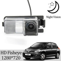 Owtosin HD 1280*720 Fisheye Rear View Camera For NISSAN Tiida/Versa/Latio Hatchback C11 2004-2012 Car Backup Parking Accessories