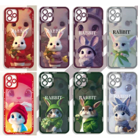 For vivo Y72 5G Case Vivo Y52 5G VIVO Y75 5G Y19 Y55 5G Y30 5G Y75S Y55S 2023 Phone Case Transparent Soft rabbit Clear Cover