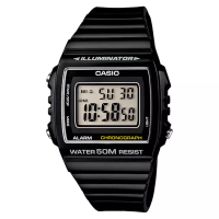 Casio Jam Tangan Pria Casio General W-215H-1AVDF WR 50M Digital Dial Black Rubber Band