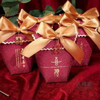 喜糖袋 新款抖音中國風結婚喜糖袋子創意婚禮中式糖果禮盒裝紙盒空盒