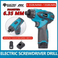 Electric Goddess 12V Electric Screwdriver Drill Impact Driver Adjust Torque Drill With 2000mAh With Battery Power Tools