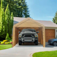 Carport 10x20 ft Car Canopy Portable Garage, Heavy Duty Car Port Roll-up Ventilated Windows Garage Shelter for Boat, Party, Outd