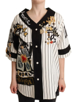 Womens Dolce Gabbana Baseball Shirt Short Sleeves in Black Size 38 EU