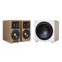 【AIRPULSE】A80 深木紋色+ELAC SUB1225W(雙聲道主動式音箱+12吋重低音喇叭)