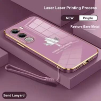 PROMO Case Maple VIVO Y21D / Y31 softcase Silikon Motif Daun BONUS Tali Strap VIVO Y21D UNGU