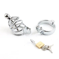 Chastity Lock with Catheter Metal Chastity Device, Male Sex Toy, Penis Restraint, Chastity Belt, Convenient Urination Penis Cage