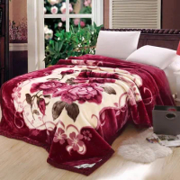 VESCOVO Queen Size Flannel Fleece Throw Blanket Soft Cashmere Blanket King Size Warm Quilt Bedspread 220*240