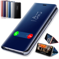 Luxury Mirror Flip Case For Samsung Galaxy S22 Plus + S20 Ultra S21 FE Cover A13 4G A33 A53 A73 5G A52 A52S A72 A23 A22 A22S A12