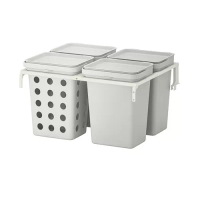 HÅLLBAR 分類垃圾桶組合, metod抽屜專用 通風式/淺灰色