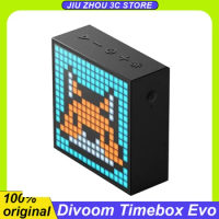 Divoom Timebox Evo Bluetooth Portable Speaker With Clock Alarm Programmable Led Display Pixel Art Creation Unique Gift Custom