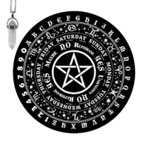 Divination Pendulum Game Board With Moon Star Divination Energy Carven Plate Healing Meditation Board Altar Ornaments