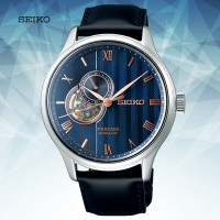 SEIKO 精工Presage 經典開芯小鏤空 紳士機械錶-41.8mm 藍色 SSA421J1/4R39-00W0B_SK028