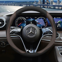 Steering Wheel Cover for Mercedes Benz C E Class C200 C260 C300 E200 E300 A200 GLC GLA GLB220 Car Accessories Genuine Leather