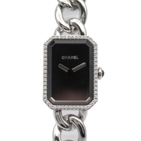 【二手名牌BRAND OFF】CHANEL 香奈兒 銀色 不鏽鋼 Premiere 鑲鑽 石英 腕錶 H3252
