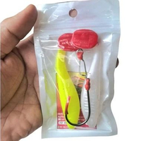 (PAKET LURE 2pcs LURE 1pcs HOOK 10cm) Paddle Pop dan Worm Hook Costem 10cm Umpan Mancing Casting Ika