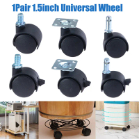 1 pasang 1.5 inci Universal Wheel Swivel Caster Roller Wheel perabot pejabat kerusi Caster dengan br