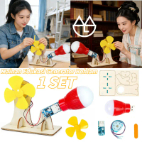 1set Mainan Edukasi DIY Pembangkit Listrik Angin Kayu Wind Turbine Generator