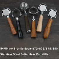 54MM 3ears Bottomless Portafilter Suitable for Breville Sage/870/875/878/880 Stainless Steel Coffee Modified Handle Filter Tool