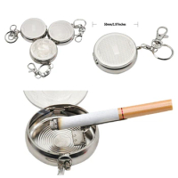 Portable Ashtray Car Cigarette Ashtray Stainless Steel Ashtray with Key Chain